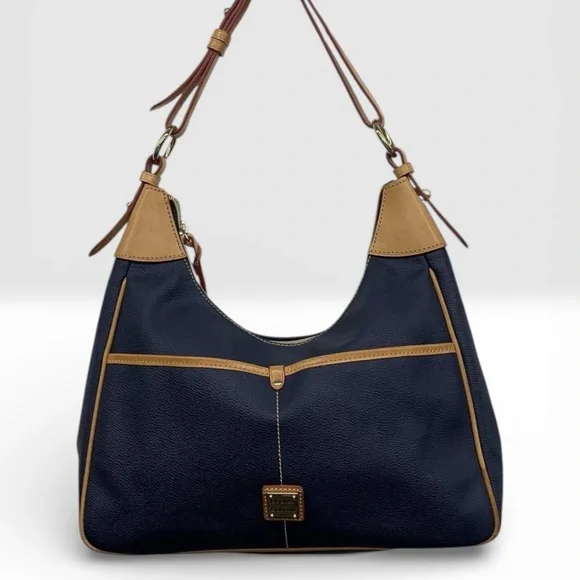 Dooney Bourke Navy Blue Pebble Grain Rebecca Hobo Bag - Picture 2 of 14